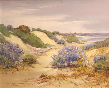 Flowering dunes on the California coast by 
																	Francis Harvey Cutting