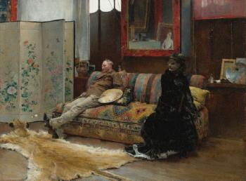 Bouderie (Gustave Courtois In His Studio) by 
																	Pascal Adolphe Jean Dagnan-Bouveret