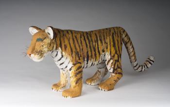 Tiger with copper wire whiskers by 
																	Saturnino Portuondo Odio