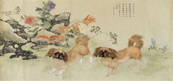 Two Pekingese by 
																	 Run Zhi Zhu Ren