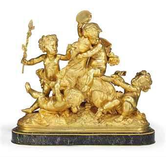 A French Gilt-bronze Group Of Bacchic Putti by 
																	 Raingo Brothers