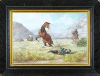 Man falling from horse by 
																	Julius Rorphuro
