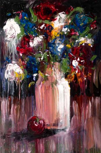 Vase of flowers by 
																	Angelina Raspel