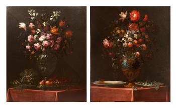 Bouquet de fleurs aux fruits. Bouquet de fleurs aux noisettes et au verre by 
																	Benito Espinos