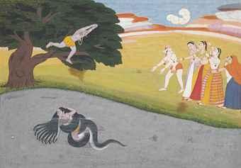 An Illustration From The Baghavata Purana: Krishna Quelling The Naga Kaliya by 
																	 Fattu