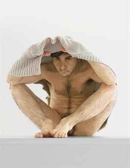 Man Under Cardigan by 
																	Ron Mueck