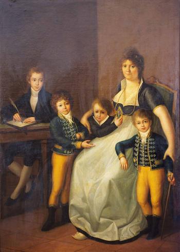 Retrato de Dª Ùrsula López Azcutia y sus cuatro hijos by 
																	Agustin Esteve
