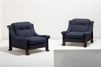 Pair of lounge chairs by 
																	Ernesto Radaelli