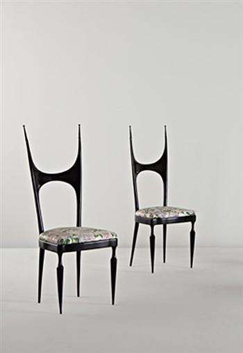 Pair of side chairs by 
																	 Pozzi and Verga