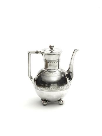 Metal Coffee Pot influenced by Christopher Dresser by 
																	 James Dixon & Sons