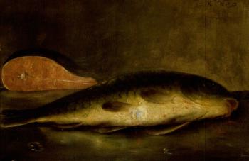 Still life with fish by 
																	Nicolaos Vokos