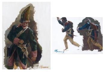 Deux études de soldats by 
																	Nikolai Pricekine