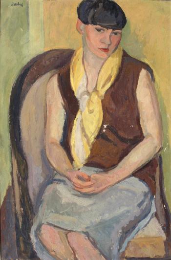 Portrait d’Yvonne Chevalier au fauteuil by 
																	Eugene Dabit