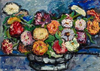 Still Life with flowers in a vase by 
																	Anni Baldaugh