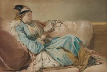 Marie Adélaide, fille de Louis XV, lisant en costume turc by 
																	Hortense de Saint Albin