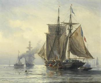 Handelsschiffe vor der Küste by 
																	Auguste Ballin