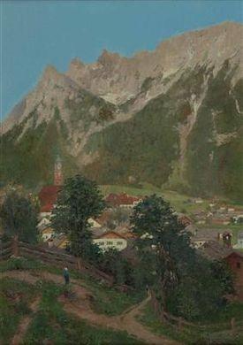 Mittenwald mit Karwendelgebirge by 
																	Ernst Dargen