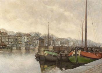 View of the Magere Brug bridge across the Amstel by 
																	Frans Everbag