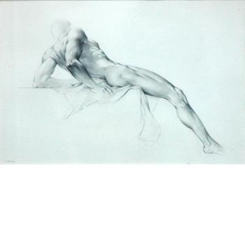 Reclining male nude by 
																	Alejandro de Canedo