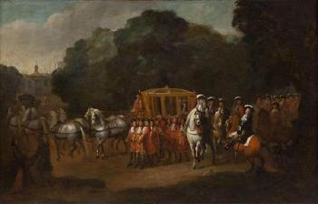 William III's procession to the Houses of Parliament by 
																			Alexander van Gaelen