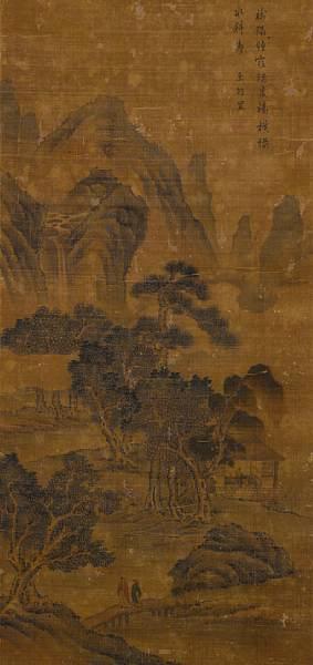 Nine fowl. Landscape with figures by 
																			 Luo Anxian