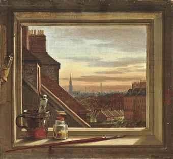 View from the studio window at Buccleuch Place by 
																	Charles Halkerston
