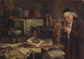 Studying the old authors; and The antiquarian by 
																	Charles Halkerston