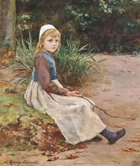 The young farm girl by 
																	L Ramsay-Lamont