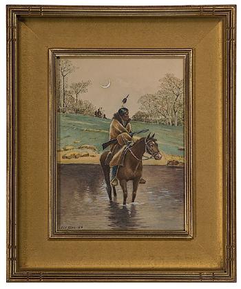 Indians on horseback by 
																	Benjamin H Faris