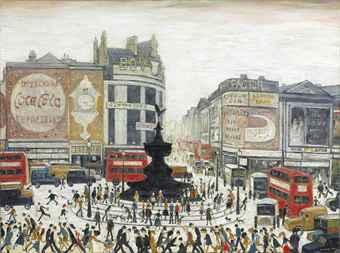 Piccadilly Circus, London by 
																	Laurence Stephen Lowry