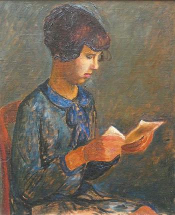 Jeune fille à la lecture by 
																	Jozef Czapski