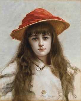 Il cappello rosso by 
																	Pierre Adolphe Huas