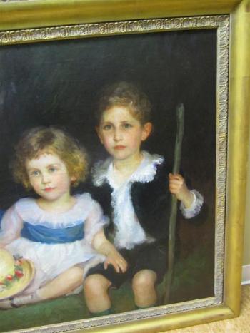 Portrait of young siblings by 
																			Lydia Field Emmet