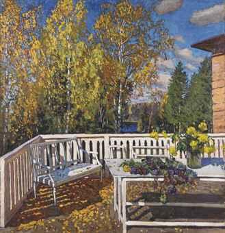 The terrace in autumn by 
																	Stanislav Yulianovich Zhukovsky