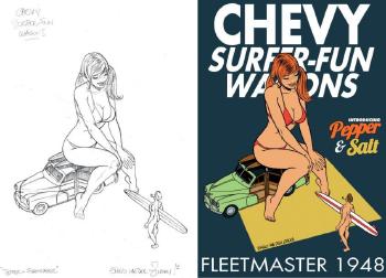 Pin up, pepper + fleetmaster, 'Chevy surfer fun wagons' by 
																	Emilio Van der Zuiden