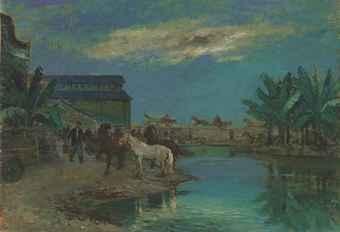 Horses along River by 
																	 Yang Qiuren