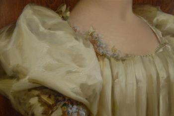 Portrait of a lady in white dress by 
																			Charles Frederick Naegele