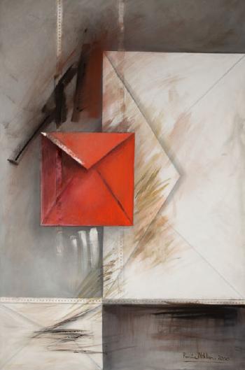 Rouge sur gris (red on white) by 
																	Renee Niklan