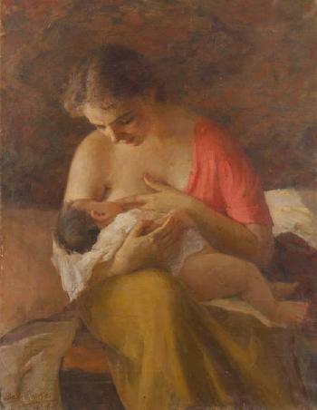 Jeune femme russe allaitant by 
																	Mara Voslinskaia