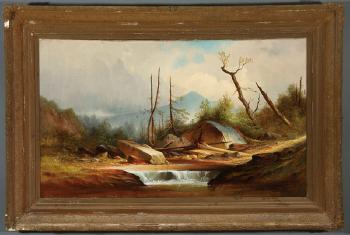 Expansive Pennsylvania landscape with stream by 
																			George Frederick Bensell