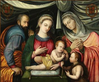 The Holy family with St Elizabeth & Infant St John by 
																			Nannoccio Capassini