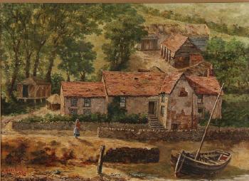 Cornish village by 
																			Anne Lucy Hunnibell