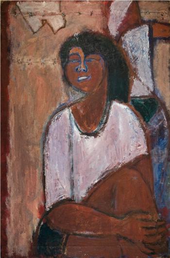 Portrait of a woman by 
																	Moshe Prupes