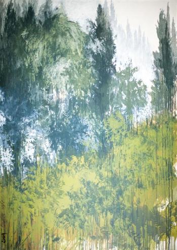 Landscape with cypress by 
																	Aliza Olmert