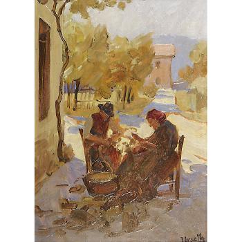 Lavoratrici nel cortile by 
																	Enrico Ursella