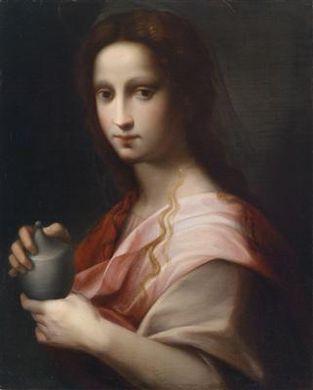 Mary Magdalene with the ointment vessel by 
																	 Puligo