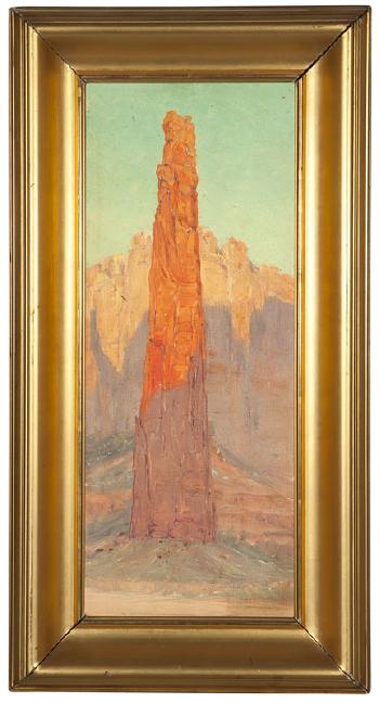 Pinnacle rock in canyon de Chelly by 
																			Louis B Akin