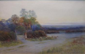 Lane scene at Warnham by 
																	George Oyston