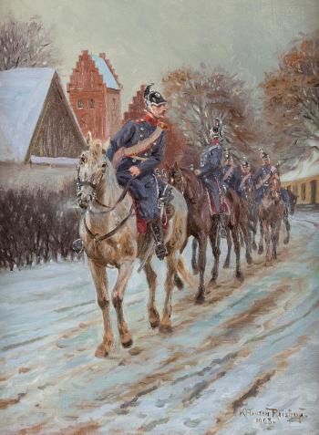 Cavalry patrol by 
																	Karl Hansen-Reistrup