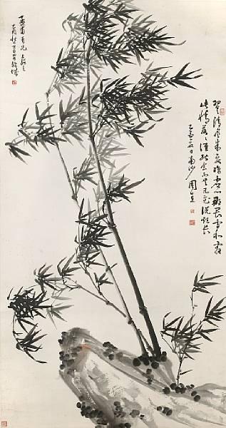 Bamboo and rock by 
																	 Zhou Gui